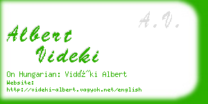 albert videki business card